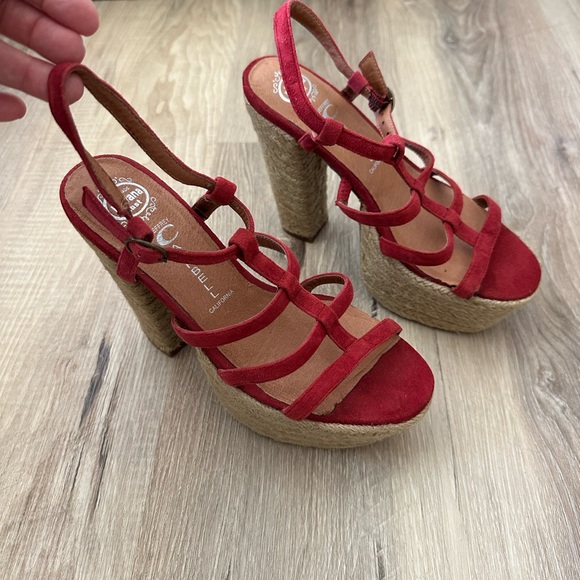 Jeffrey Campbell platforms red suede - Picture 3 of 6